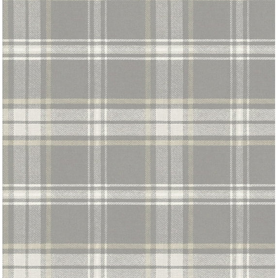 Seabrook Designs Dark Blue & Evergreen Dellabrooke Plaid Prepasted Wallpaper - 20.5 in. W x 33 ft. L Roll