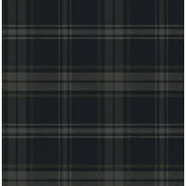 Seabrook Designs Dark Blue & Evergreen Dellabrooke Plaid Prepasted Wallpaper - 20.5 in. W x 33 ft. L Roll