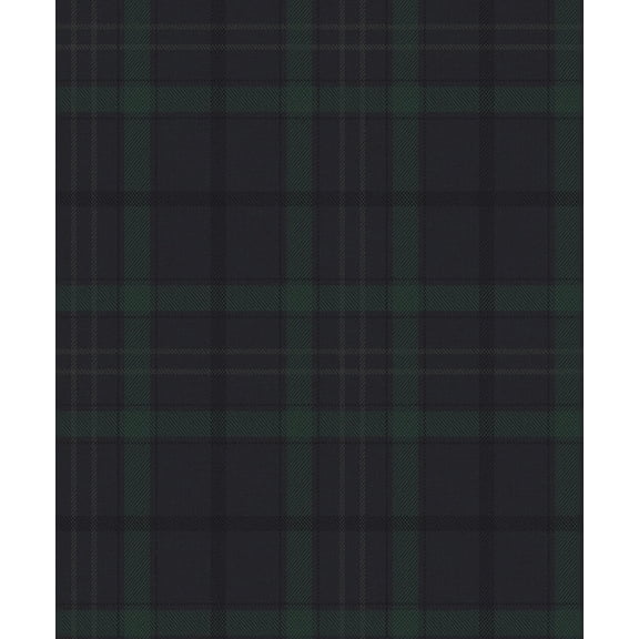Seabrook Designs Dark Blue & Evergreen Tailor Plaid Prepasted Wallpaper - 20.9 in. W x 33 ft. L Roll