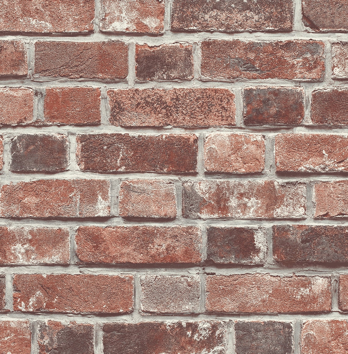 Seabrook Designs  Distressed Red Brick Prepasted Wallpaper - 20.5 in. W x 33 ft. L
