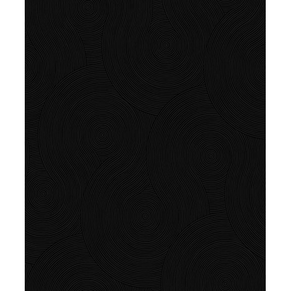 Seabrook Designs Ebony Swirl Geometric Prepasted Wallpaper - 20.9 in. W x 33 ft. L Roll