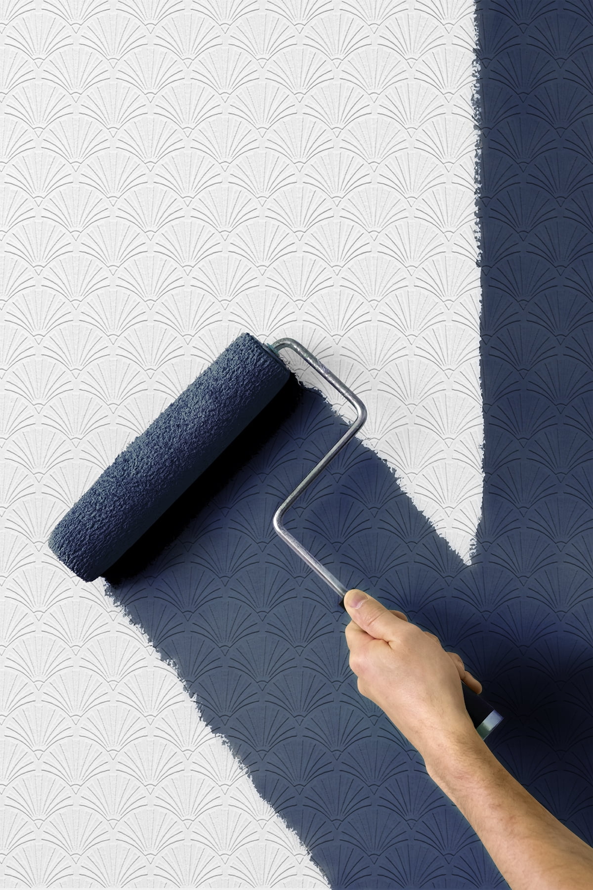 Seabrook Designs Erismann Deco Scallop Paintable Wallpaper - 20.9 in. W x 33 ft. L