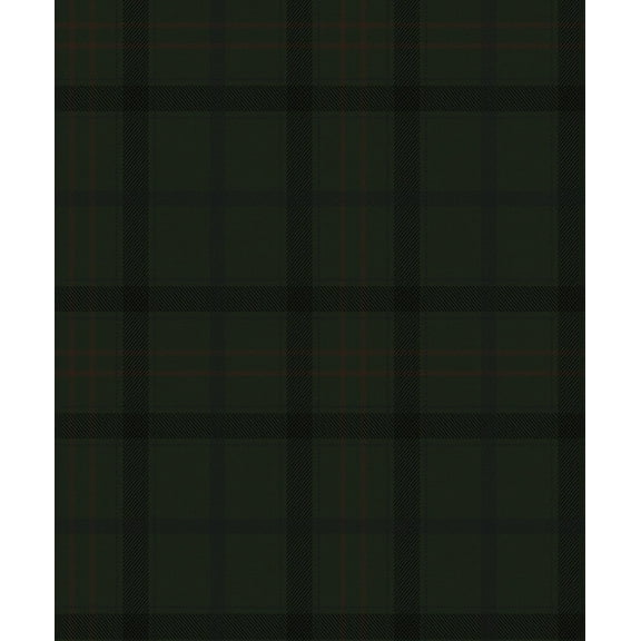 Seabrook Designs Greenery Tailor Plaid Prepasted Wallpaper - 20.9 in. W x 33 ft. L Roll