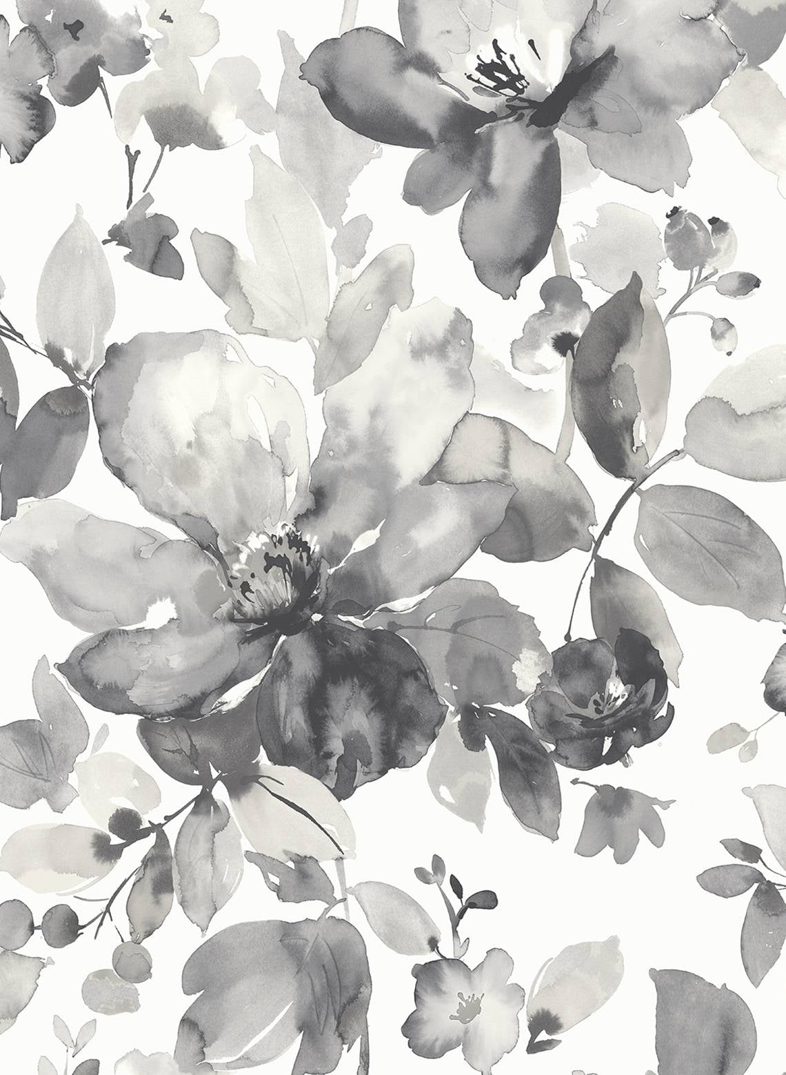 Inkwell Watercolor Garden Floral Pre-Pasted Wallpaper Roll