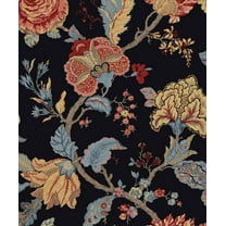 Seabrook Designs  Lana Jacobean Prepasted Wallpaper 20.5 in W x 33 ft. L - Ebony