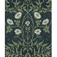 thumbnail image 1 of Seabrook Designs Navy & Sage Stenciled Floral Prepasted Wallpaper, 1 of 7