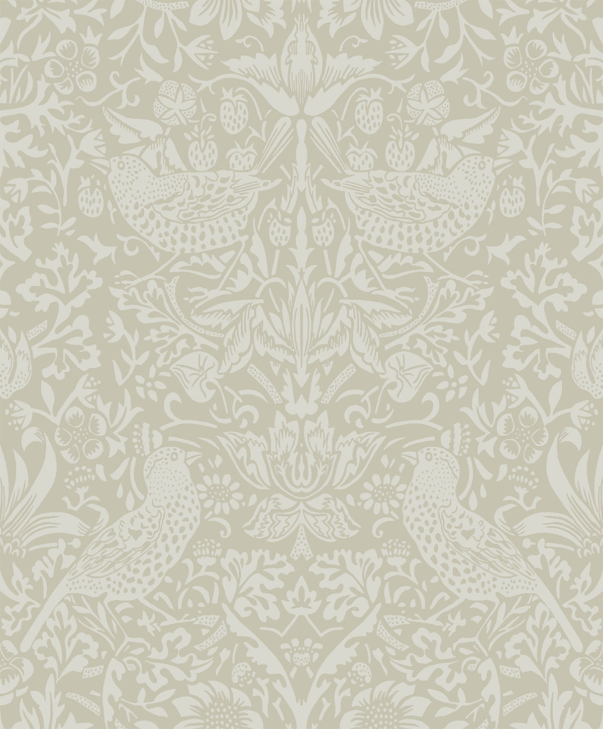 Seabrook Designs Neutral Tonal Bird Garden Prepasted Wallpaper - 20.9 in. W. x 33 ft. L. Roll