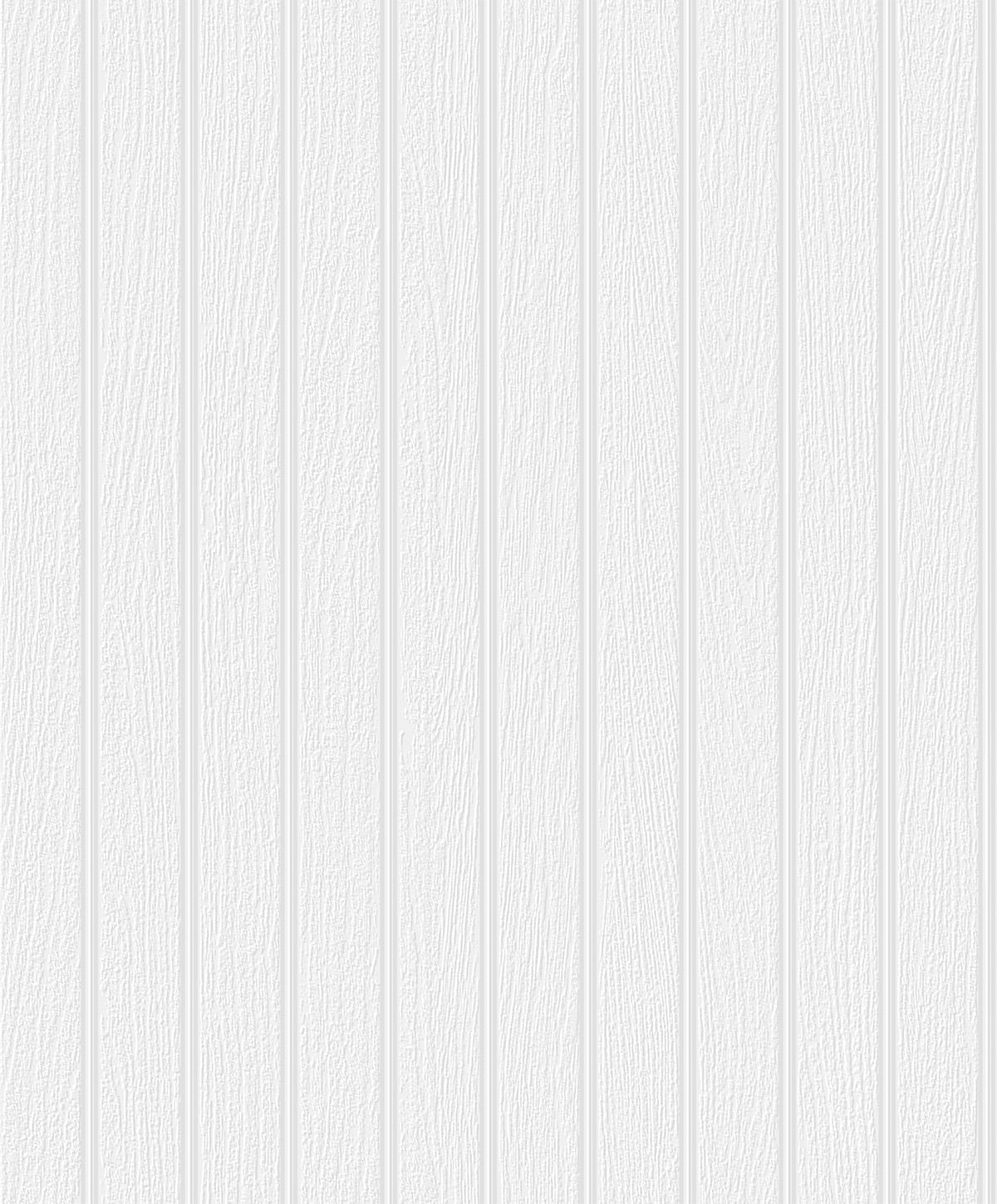 Off-White Faux Beadboard Paintable Unpasted Wallpaper