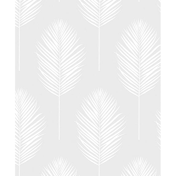 Seabrook Designs Off-White Palm Leaf Paintable Unpasted Wallpaper