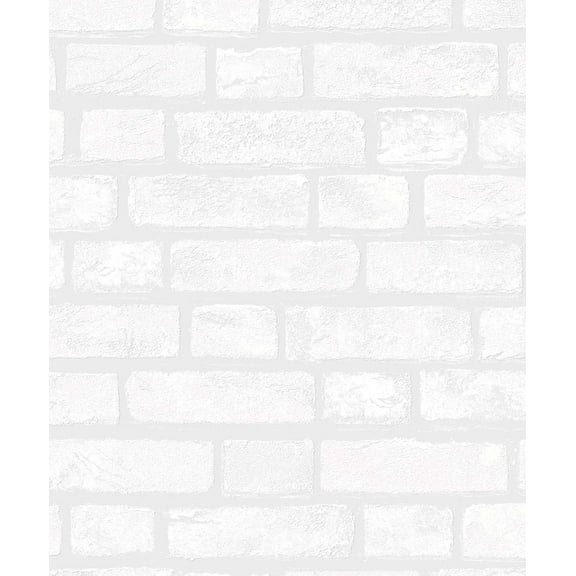Seabrook Designs Off-White Vintage Brick Paintable Unpasted Wallpaper