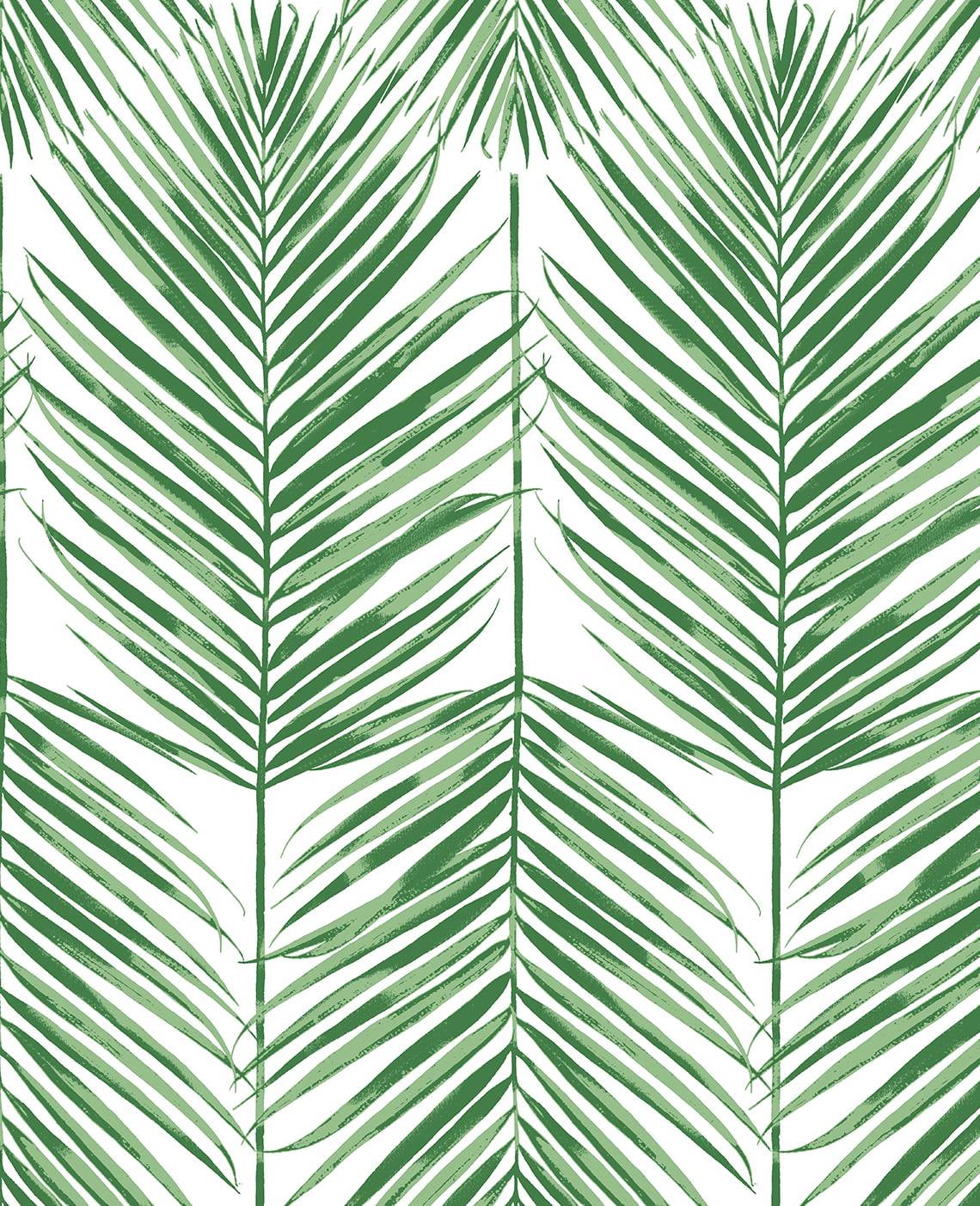 Green Palm Leaf Summer Boho-chic Prepasted Wallpaper