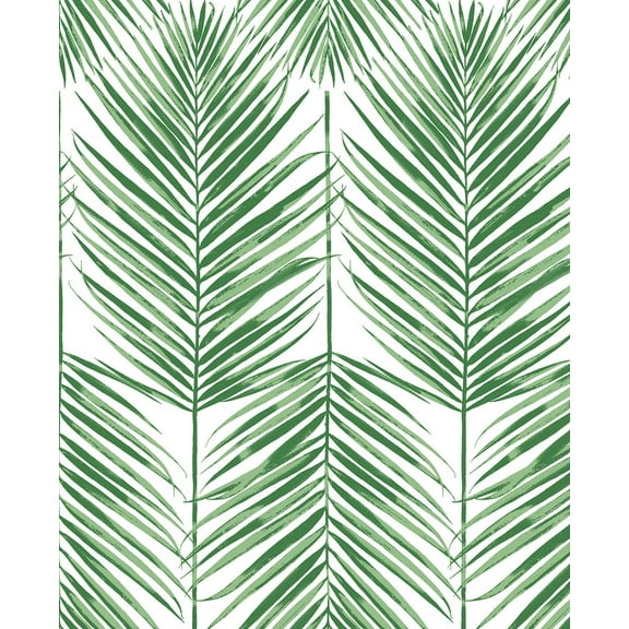 Seabrook Designs  Paradise Palm Prepasted Wallpaper 20.5 in W. x 33 ft. L - Greenery