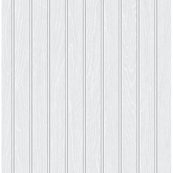 Seabrook Designs Pearl Grey Faux Beadboard Prepasted Wallpaper