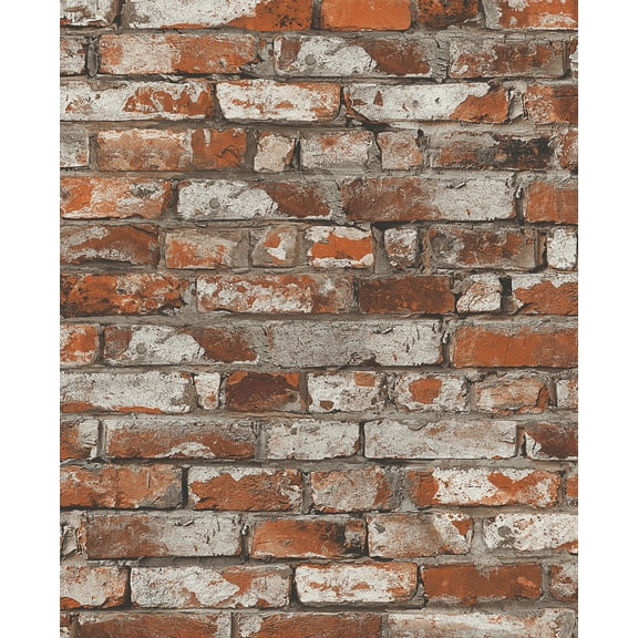 Seabrook Designs Spiced Ginger Tailor Faux Brick Prepasted Wallpaper