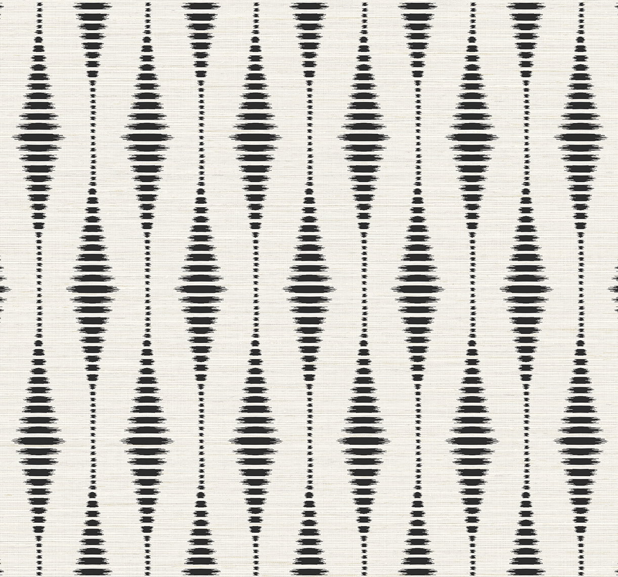 Seabrook Designs  Striped Ikat Peel and Stick Wallpaper 27 in. W x 18 ft. L - Ebony & Linen