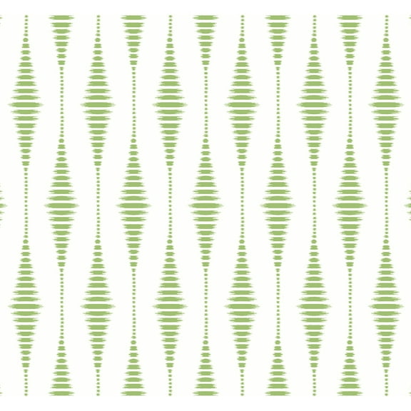 Seabrook Designs Striped Ikat Peel and Stick Wallpaper 27 in. W x 18 ft. L - Macaw Green