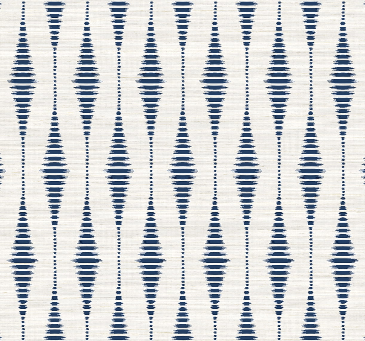 NextWall Navy Blue & Linen Striped Ikat Peel and Stick Wallpaper