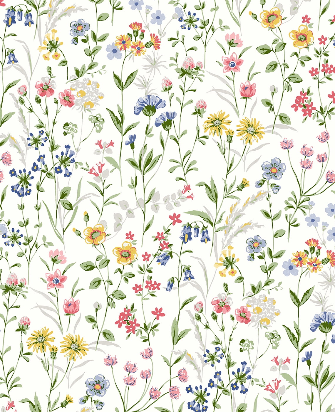 Multicolored Floral Botanical Spring Wallpaper Roll