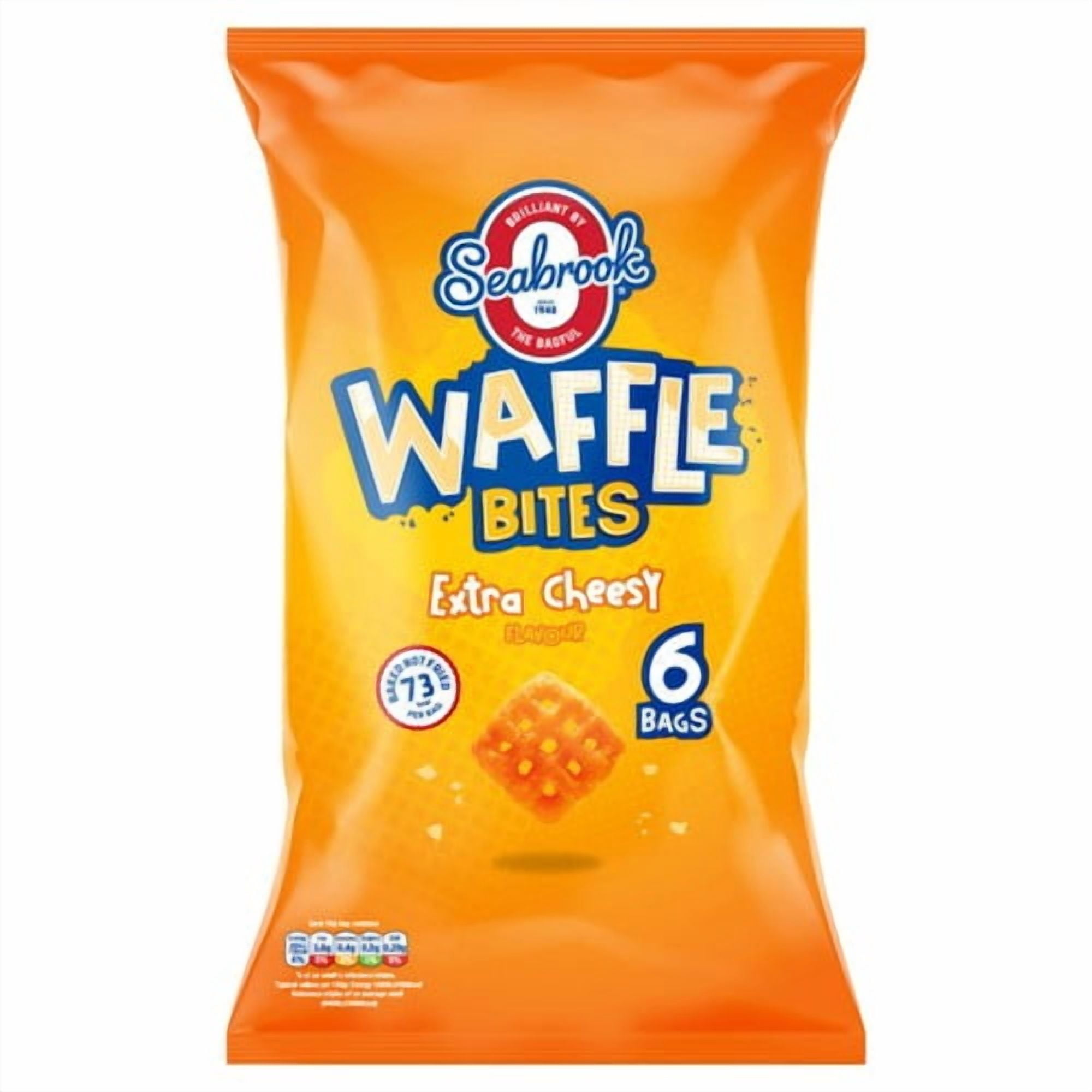 Seabrook Waffle Bites Extra Cheesy 6x16g, British Import (Pack of 6)