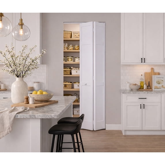 Seabrooke 30" x 80" White Vinyl Shaker Style Bifold Door