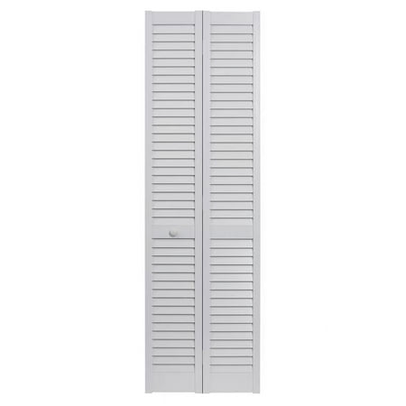 Seabrooke Louvered PVC Bifold Door fits 30"w x 80"h White