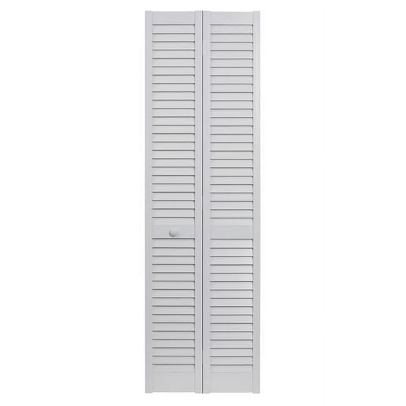 Seabrooke Louvered PVC Bifold Door fits 30"w x 80"h White