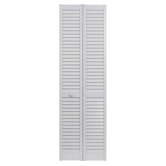 Seabrooke Louvered PVC Bifold Door fits 32"w x 80"h White