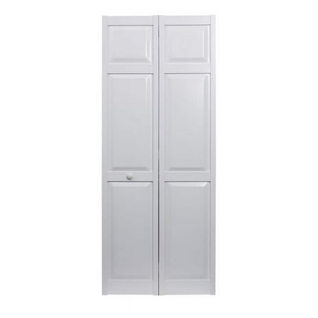 Seabrooke Raised Panel 32" x 80" White Vinyl Bifold Door