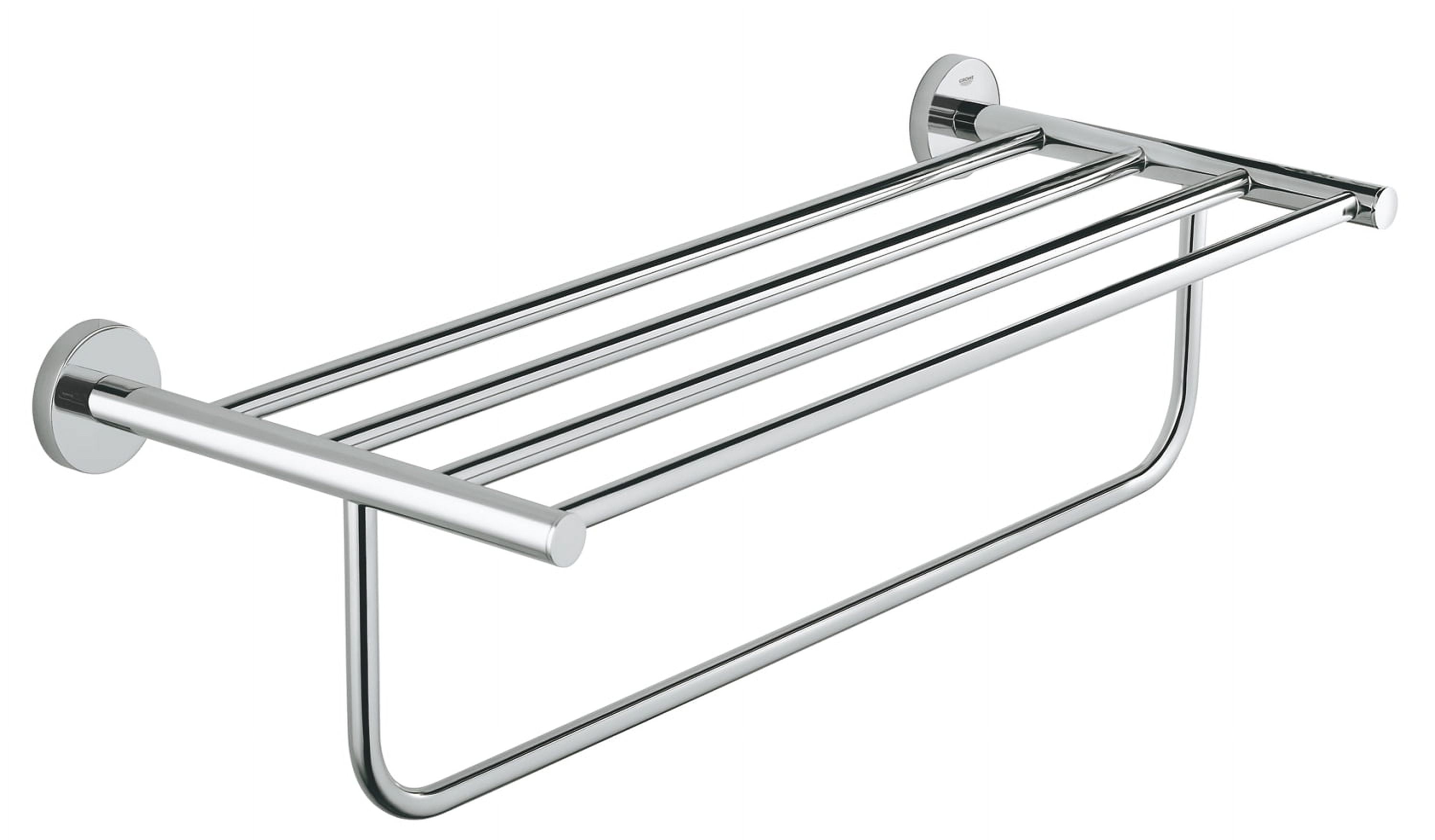 Chrome Wall Mounted Multi-Towel Rack with 5 Bars