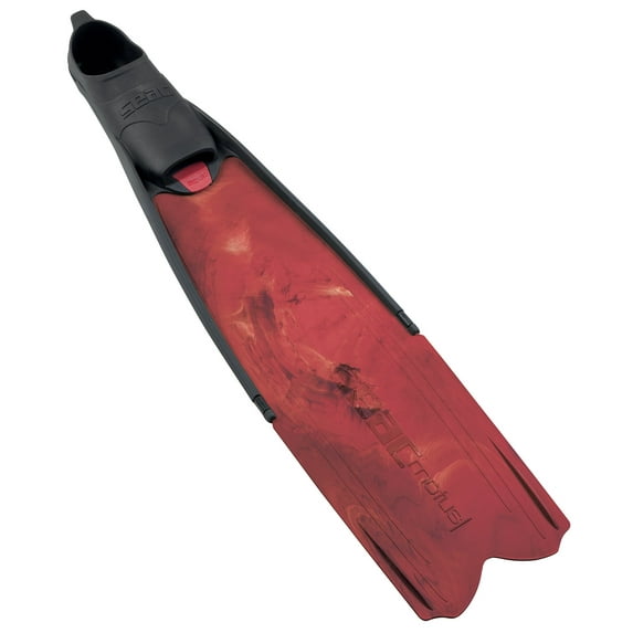 Seac Motus Long Free Diving Soft and Powerful Fins for Spearfishing (red camo, 47/48 EU)