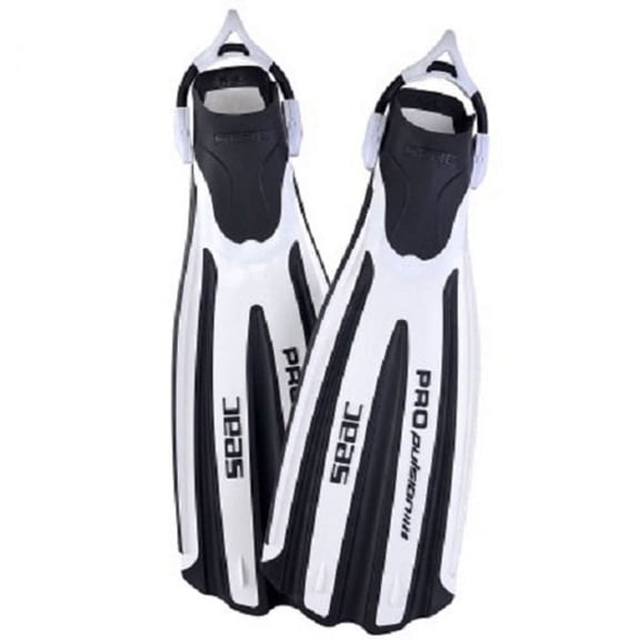SEAC Propulsion S Open Heel Scuba Diving Fins with Sling Strap and Anatomical Foot Pocket (White, Large/X-Large)
