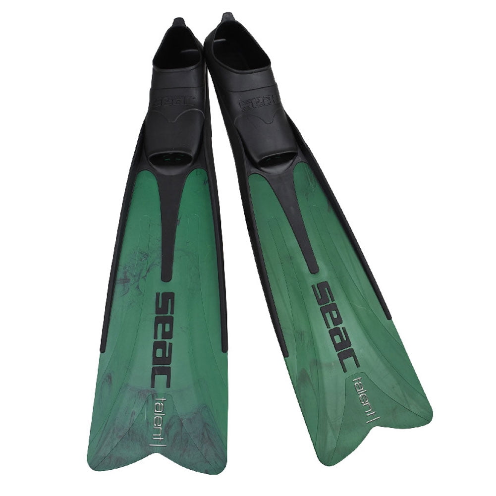 SEAC Talent Camo Long Blade Freediving Fins (Camo Green, 4.5-5)