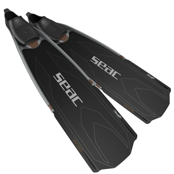 Seac W-22, Long Freediving Fins with interchangeable Blade (Black/Red, 12.5-13.5)