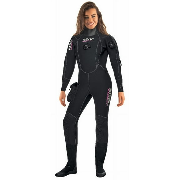 Seac Women's Warmdry 4mm Neoprene Drysuit (Black, Large Plus)