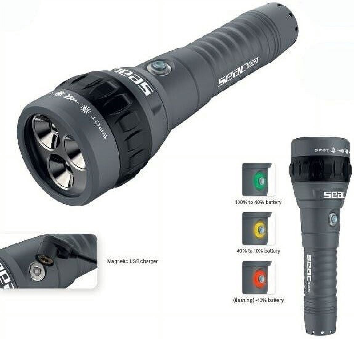 Seac R15 Light Seac i50 LED Dive Light - 800/2600 Lumens - Walmart.com
