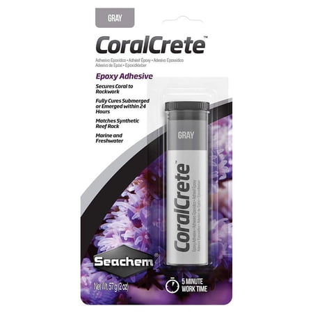Seachem CoralCrete Gray Epoxy Adhesive [Aquarium, Sealants & Silicone] 2 oz