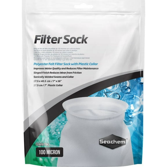 Seachem Filter Sock [Aquarium, Filter & Bio Bags] 7" x 16" (7" Collar)