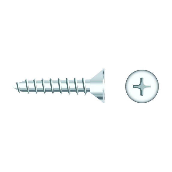 Seachoice 01784 Chrome Plated SS Phillips Tapping Screw - Flat Head, #6 x 1/2"