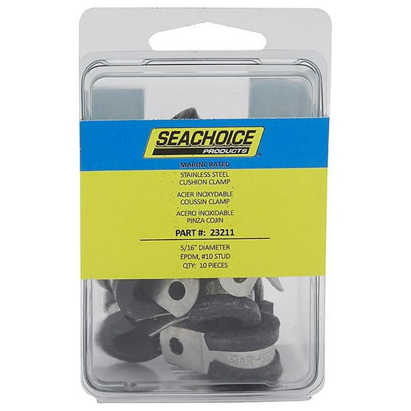 Seachoice 23211 Stainless Steel Cushion Cable Clamp, 5/16 In.