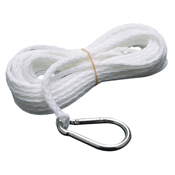Seachoice 40211 Hollow Braid Polypropylene Anchor Line, White, 3/8" x 75'