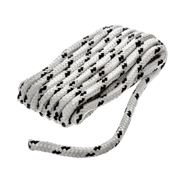 Seachoice 42401 Double Braided Dock Rope for Boating - 100% MFP Dock Line, -Inch x 15 Feet, White with Black Tracer