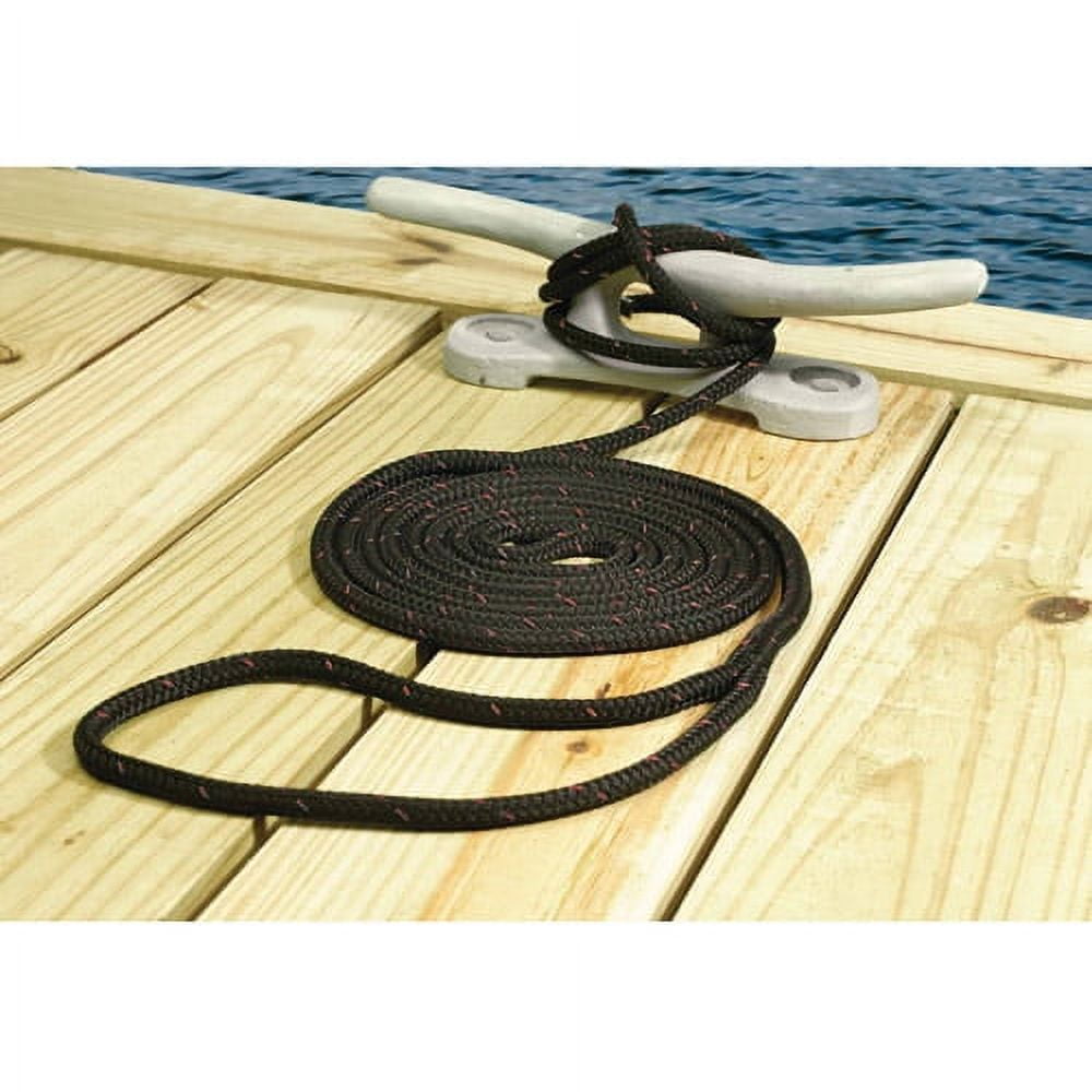 MFP 1/2" X 20' Floating Dock Line - Black Marine Rope For Boats