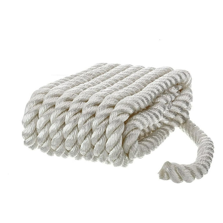 Seachoice 42591 High Quality Dock Rope for Boating - 3-Strand Twisted Nylon  Line, ⅝-Inch x 20 Feet, White 