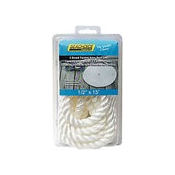 Seachoice 42611 High Quality Dock Rope for Boating - 3-Strand Twisted Nylon Line, -Inch x 30 Feet, White