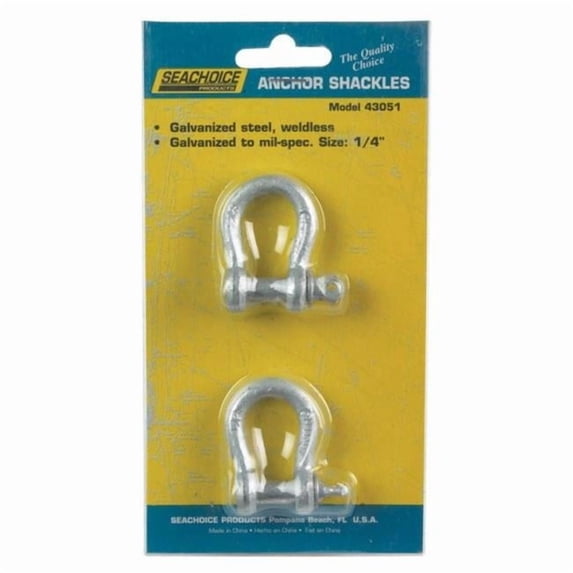 Seachoice 43051 Galvanized Anchor Shackle - 1/4", 2-Pack