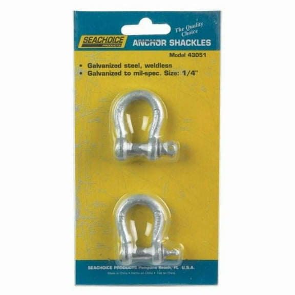 Seachoice 43051 Galvanized Anchor Shackle - 1/4", 2-Pack