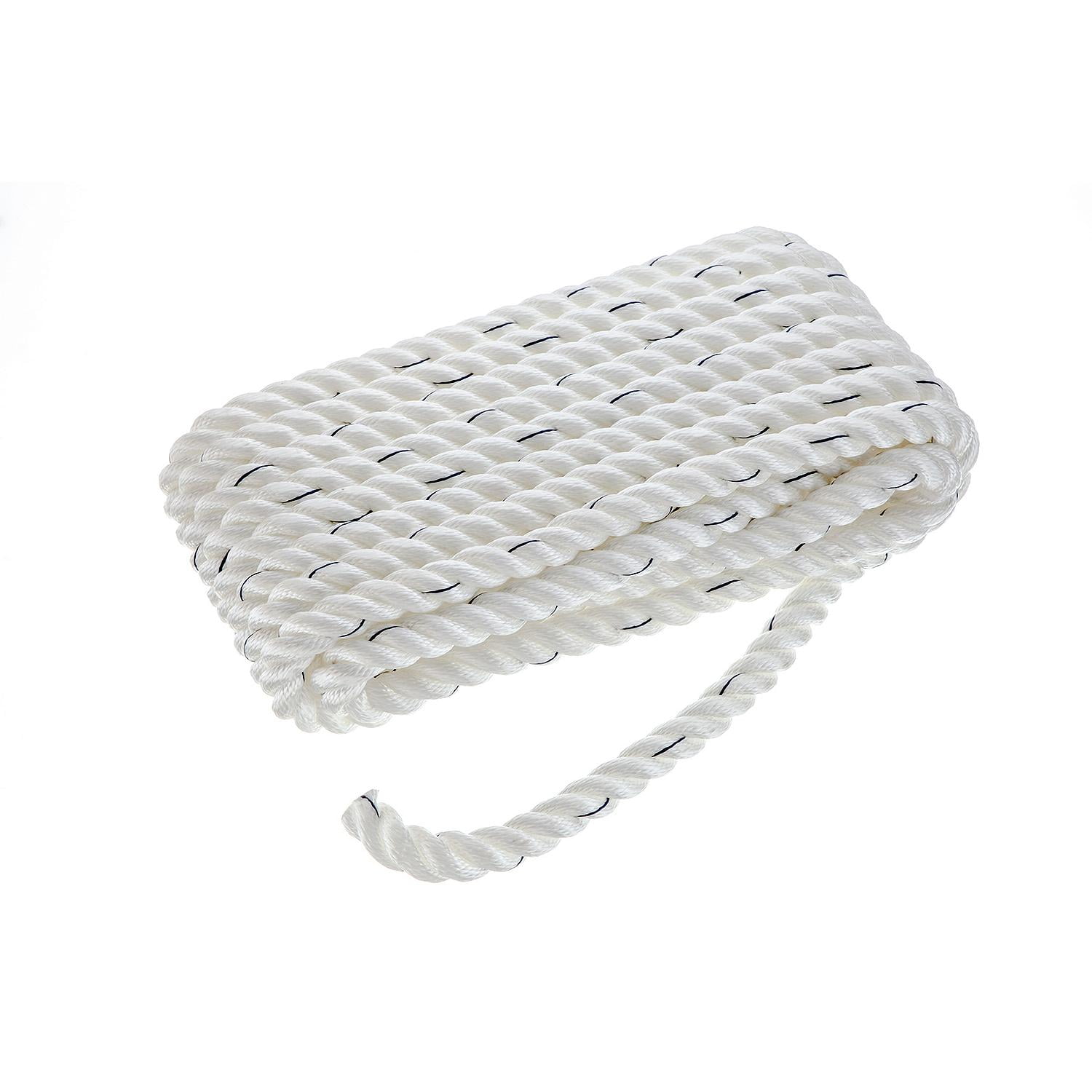 Seachoice Double-Braid Nylon Dock Line w/Eye Splice, Voorgekrompen, Hittegestabiliseerd, 1/2 X 20 Ft, Geel