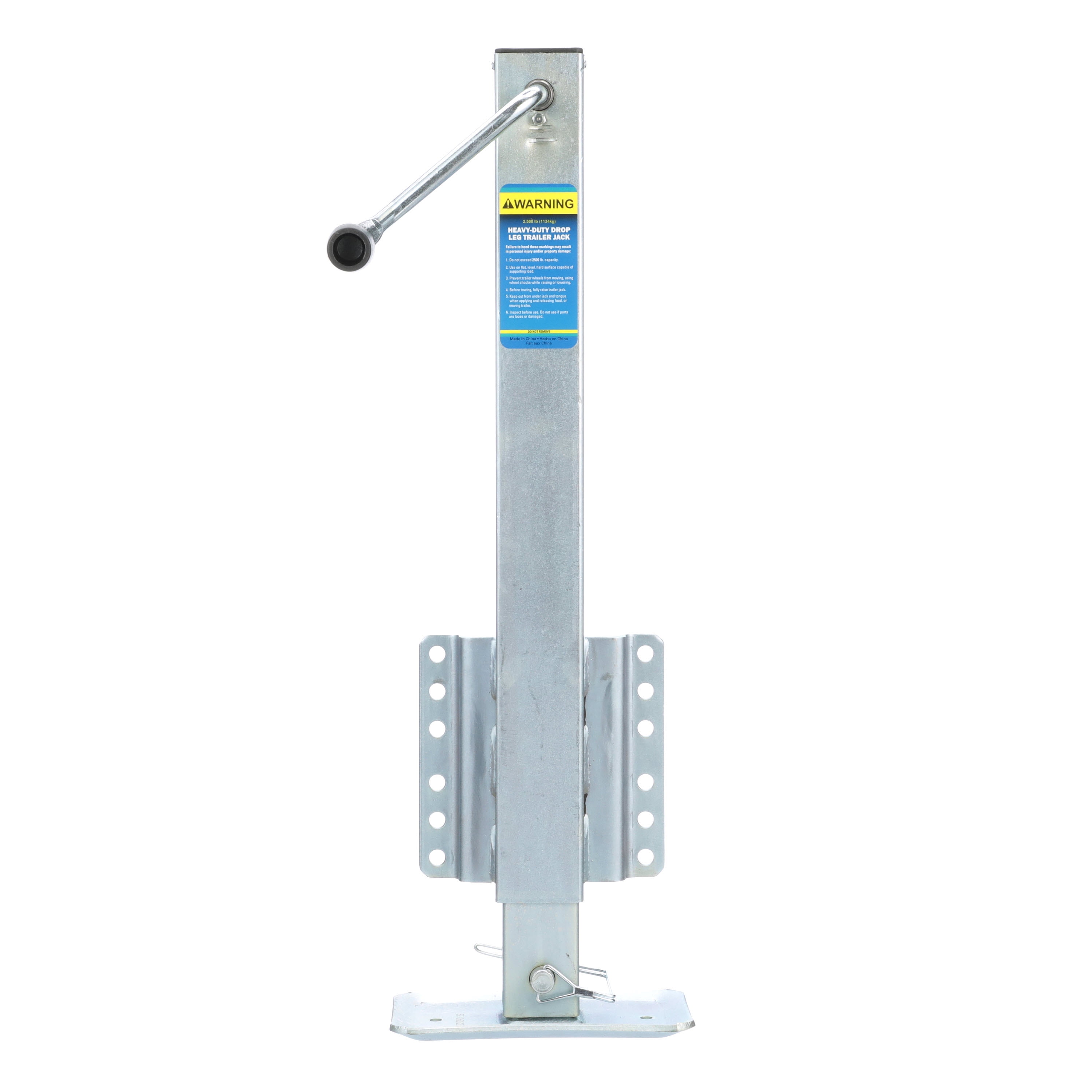 Seachoice 52051 Heavy-Duty Drop Leg Trailer Jack, Foot Plate Base, 2,500 Lbs. Max Load