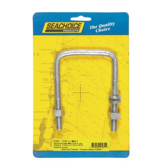 Seachoice 57231 U-Bolt, Galvanized, 3 1/16x4 5/16