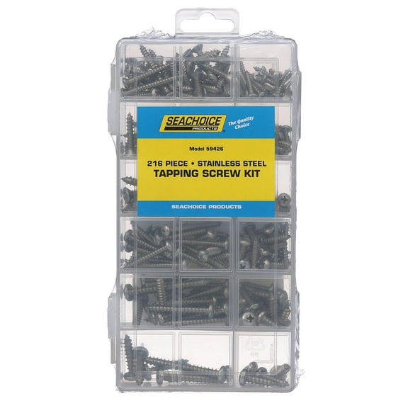 Seachoice 59426 Stainless Steel 216 Piece Tapping Screw Kit